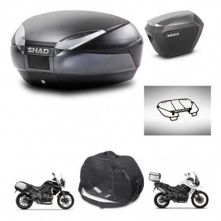 SHAD Side cases + rear trunk + accessories + mounting hardware + 3p hardware SH48 DARK GREY PREMIUM SH23 ALU KIT-271709