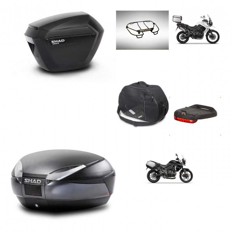SHAD Rear trunk + side cases + accessories + mounting hardware + 3p hardware SH23 SH48 DARK GREY PREMIUM KIT-271712