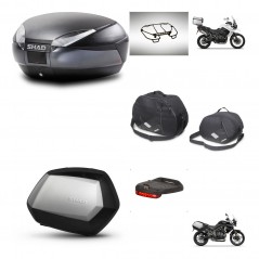 SHAD Maletas laterales + baul trasero accesorios herraje montaje 3p SH48 DARK GREY PREMIUM SC SH35 KIT-271716