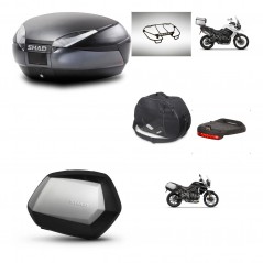 SHAD Maletas laterales + baul trasero accesorios herraje montaje 3p SH48 DARK GREY PREMIUM SC SH35 KIT-271717