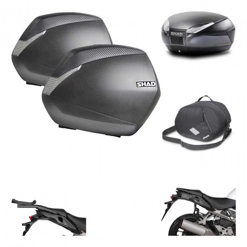 SHAD Baul trasero + maletas laterales bolsa interna herraje 3p montaje SH36 SH 36 SH48 DARK GREY PREMIUM KIT-271791