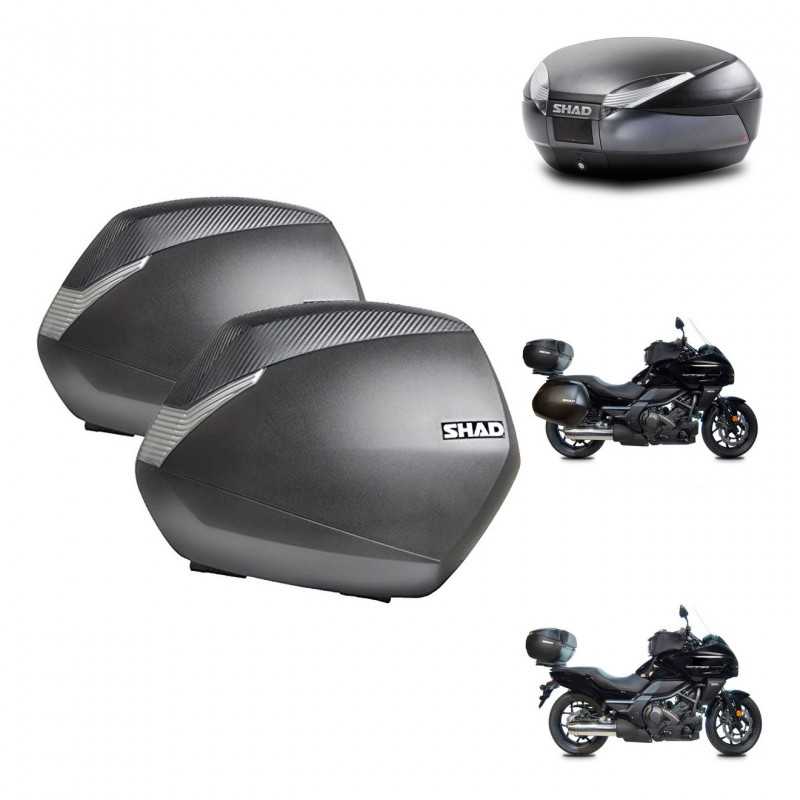 SHAD Baul trasero + maletas laterales herraje 3p montaje SH36 SH 36 SH48 DARK GREY PREMIUM KIT-271888