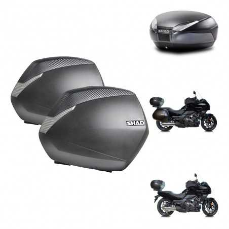 SHAD Baul trasero + maletas laterales herraje 3p montaje SH36 SH 36 SH48 DARK GREY PREMIUM KIT-271888