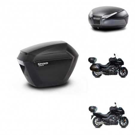 SHAD Baul trasero + maletas laterales herraje 3p montaje SH23 SH48 DARK GREY PREMIUM KIT-271889