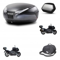 SHAD Maletas laterales + baul trasero herraje 3p bolsa interna montaje SH48 DARK GREY PREMIUM SC SH35 KIT-271893