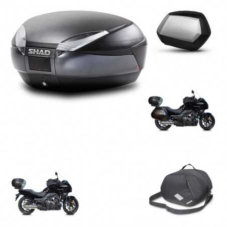SHAD Side cases + rear trunk + 3p hardware + internal bag + mounting hardware SH48 DARK GREY PREMIUM SC SH35 PREMIUM KIT-271893