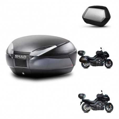 SHAD Maletas laterales + baul trasero herraje 3p montaje SH48 DARK GREY PREMIUM SC SH35 KIT-271894