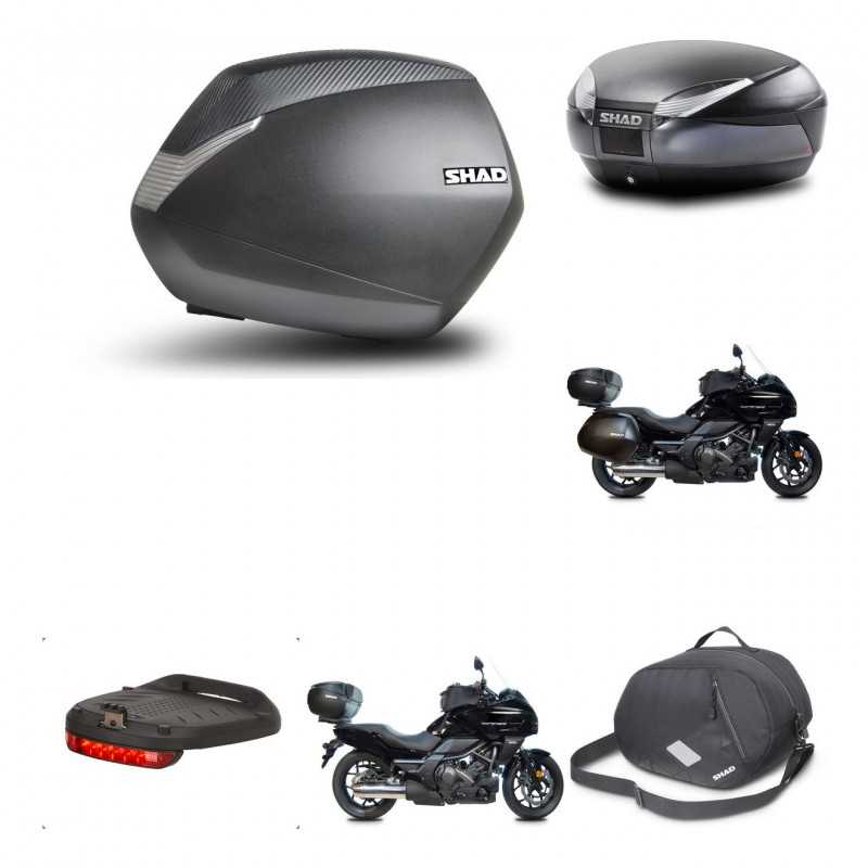 SHAD Baul trasero + maletas laterales herraje 3p accesorios montaje SH36 SH 36 SH48 DARK GREY PREMIUM KIT-271896