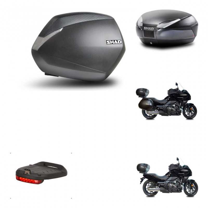 SHAD Baul trasero + maletas laterales herraje 3p montaje luz de freno SH36 SH 36 SH48 DARK GREY PREMIUM KIT-271897