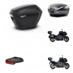 SHAD Baul trasero + maletas laterales herraje 3p montaje luz de freno SH23 SH48 DARK GREY PREMIUM KIT-271898