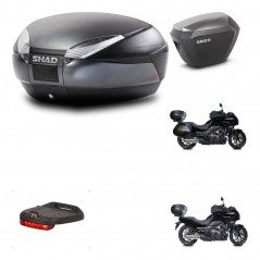SHAD Side cases + rear trunk + 3p hardware + mounting hardware + brake light SH48 DARK GREY PREMIUM SH23 ALU KIT-271904