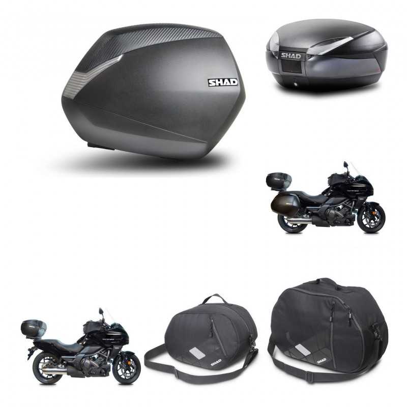 SHAD Baul trasero + maletas laterales herraje 3p accesorios montaje SH36 SH 36 SH48 DARK GREY PREMIUM KIT-271905