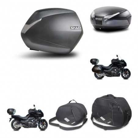 SHAD Baul trasero + maletas laterales herraje 3p accesorios montaje SH36 SH 36 SH48 DARK GREY PREMIUM KIT-271905