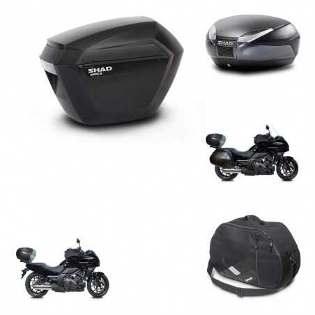 SHAD Baul trasero + maletas laterales herraje 3p bolsa interna montaje SH23 SH48 DARK GREY PREMIUM KIT-271907