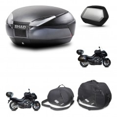 SHAD Maletas laterales + baul trasero herraje 3p accesorios montaje SH48 DARK GREY PREMIUM SC SH35 KIT-271911