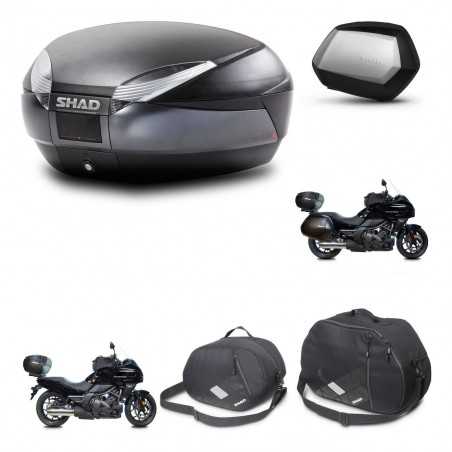 SHAD Side cases + rear trunk + 3p hardware + accessories + mounting hardware SH48 DARK GREY PREMIUM SC SH35 PREMIUM KIT-271911