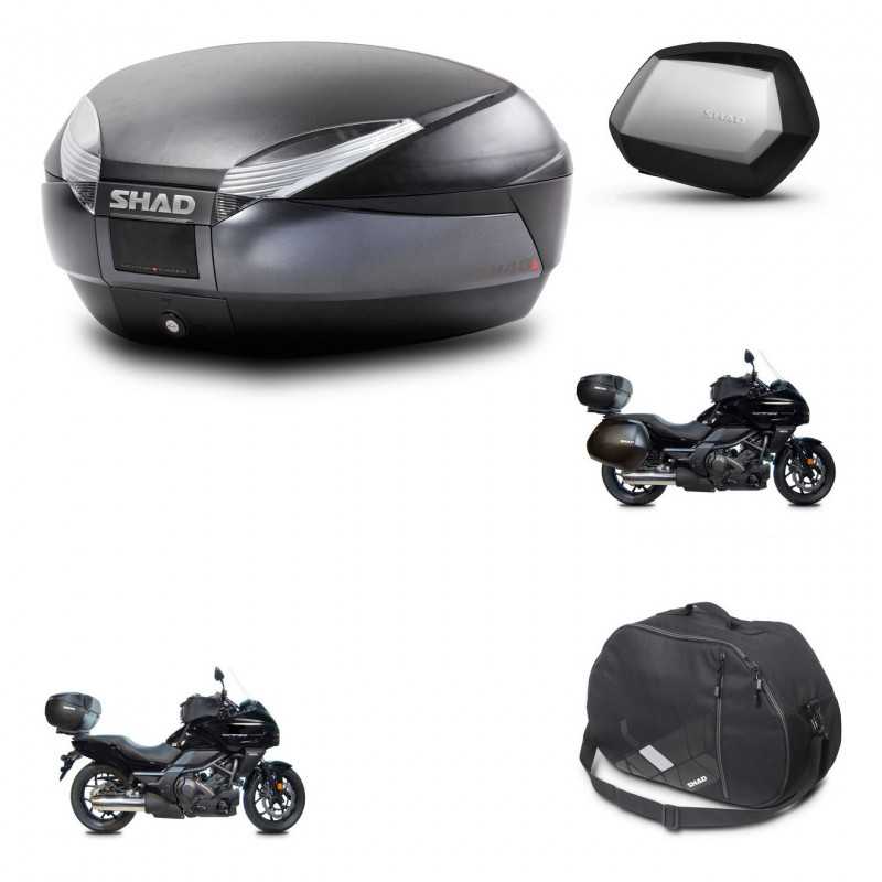 SHAD Side cases + rear trunk + 3p hardware + internal bag + mounting hardware SH48 DARK GREY PREMIUM SC SH35 PREMIUM KIT-271912