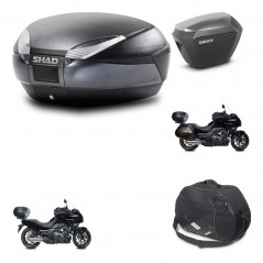 SHAD Maletas laterales + baul trasero herraje 3p bolsa interna montaje SH48 DARK GREY PREMIUM SH23 ALU KIT-271913