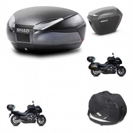 SHAD Side cases + rear trunk + 3p hardware + internal bag + mounting hardware SH48 DARK GREY PREMIUM SH23 ALU KIT-271913