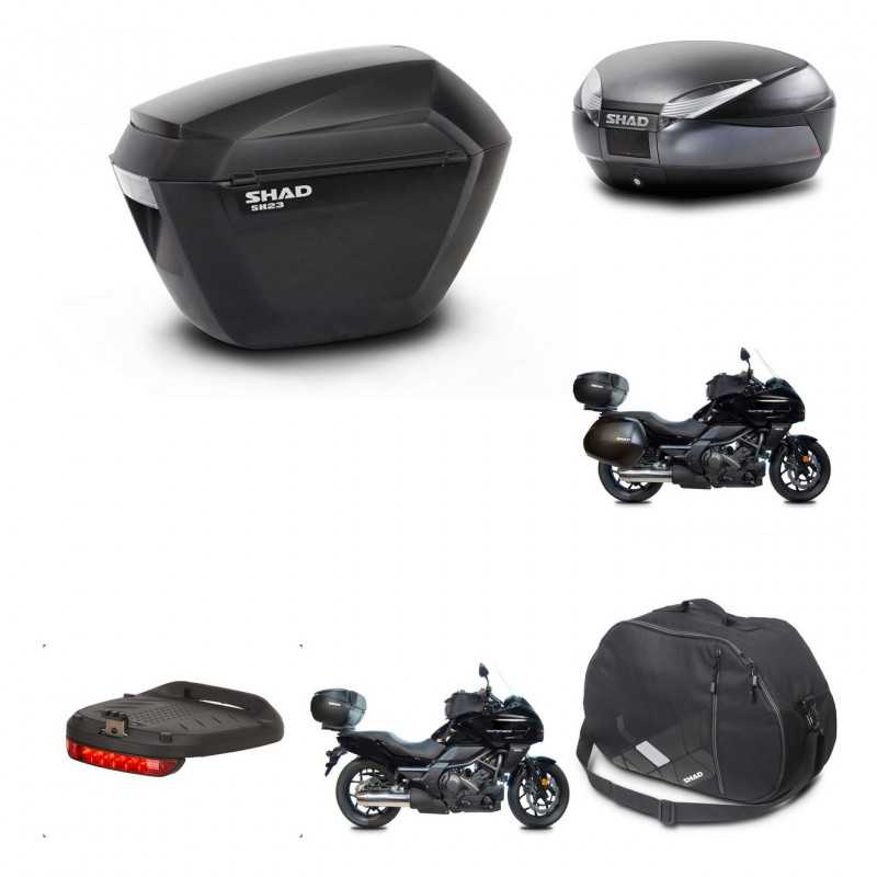 SHAD Baul trasero + maletas laterales herraje 3p accesorios montaje SH23 SH48 DARK GREY PREMIUM KIT-271916