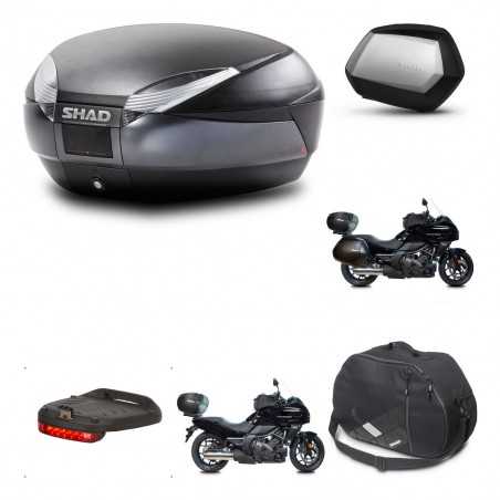 SHAD Maletas laterales + baul trasero herraje 3p accesorios montaje SH48 DARK GREY PREMIUM SC SH35 KIT-271921