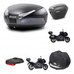 SHAD Maletas laterales + baul trasero herraje 3p accesorios montaje SH48 DARK GREY PREMIUM SH23 ALU KIT-271922