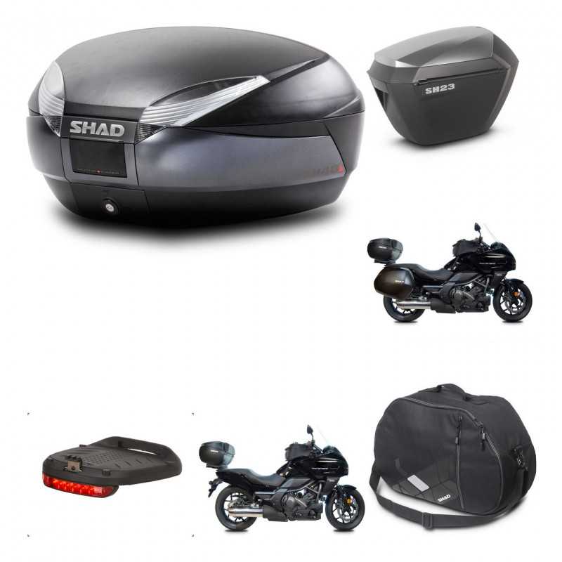 SHAD Side cases + rear trunk + 3p hardware + accessories + mounting hardware SH48 DARK GREY PREMIUM SH23 ALU KIT-271922