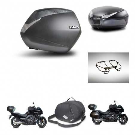 SHAD Baul trasero + maletas laterales accesorios herraje 3p montaje SH36 SH 36 SH48 DARK GREY PREMIUM KIT-271923