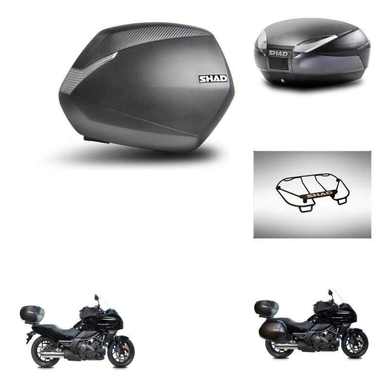 SHAD Rear trunk + side cases + upper rack rack + 3p hardware + mounting hardware SH36 SH 36 SH48 DARK GREY PREMIUM KIT-271924