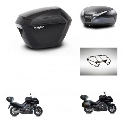 SHAD Baul trasero + maletas laterales parrilla portabultos superior herraje 3p montaje SH23 SH48 DARK GREY PREMIUM KIT-271925