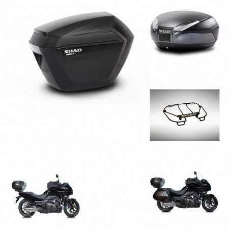 SHAD Rear trunk + side cases + upper rack rack + 3p hardware + mounting hardware SH23 SH48 DARK GREY PREMIUM KIT-271925