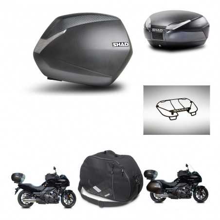 SHAD Baul trasero + maletas laterales accesorios herraje 3p montaje SH36 SH 36 SH48 DARK GREY PREMIUM KIT-271942