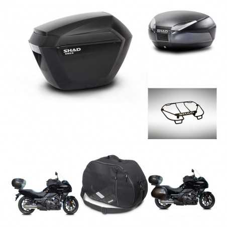 SHAD Baul trasero + maletas laterales accesorios herraje 3p montaje SH23 SH48 DARK GREY PREMIUM KIT-271943