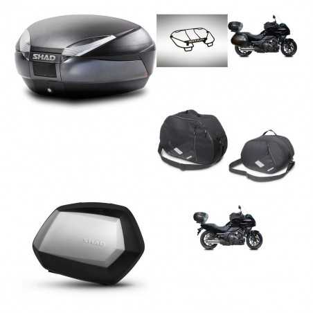 SHAD Maletas laterales + baul trasero accesorios herraje 3p montaje SH48 DARK GREY PREMIUM SC SH35 KIT-271947