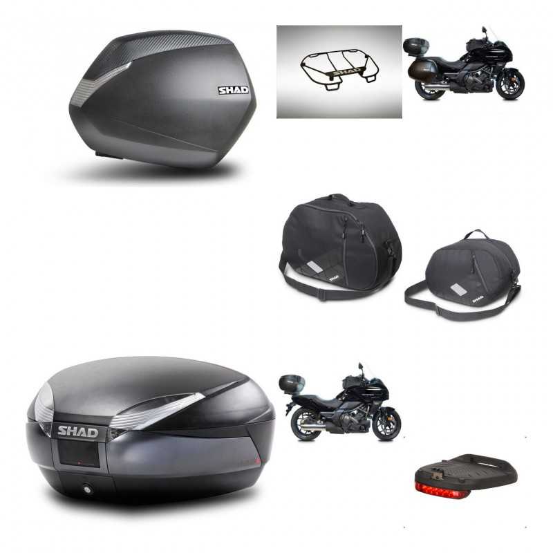 SHAD Baul trasero + maletas laterales accesorios herraje 3p montaje SH36 SH 36 SH48 DARK GREY PREMIUM KIT-271950