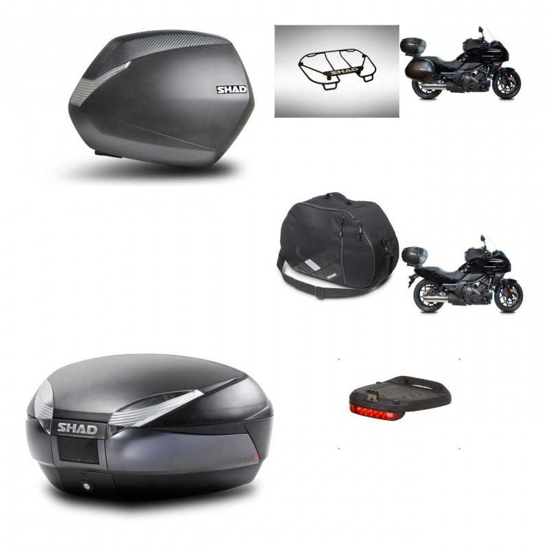 SHAD Baul trasero + maletas laterales accesorios herraje 3p montaje SH36 SH 36 SH48 DARK GREY PREMIUM KIT-271951