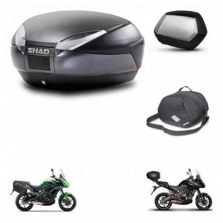 SHAD Maletas laterales + baul trasero bolsa interna herraje montaje 3p SH48 DARK GREY PREMIUM SC SH35 KIT-271965