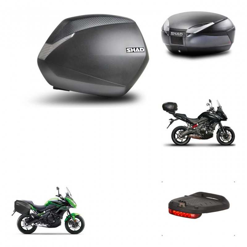 SHAD Baul trasero + maletas laterales herraje montaje luz de freno 3p SH36 SH 36 SH48 DARK GREY PREMIUM KIT-271969
