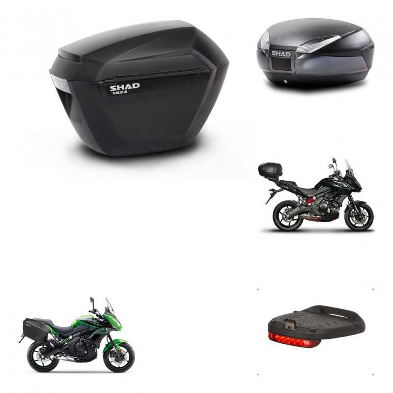 SHAD Baul trasero + maletas laterales herraje montaje luz de freno 3p SH23 SH48 DARK GREY PREMIUM KIT-271970