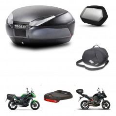 SHAD Maletas laterales + baul trasero accesorios herraje montaje 3p SH48 DARK GREY PREMIUM SC SH35 KIT-271974