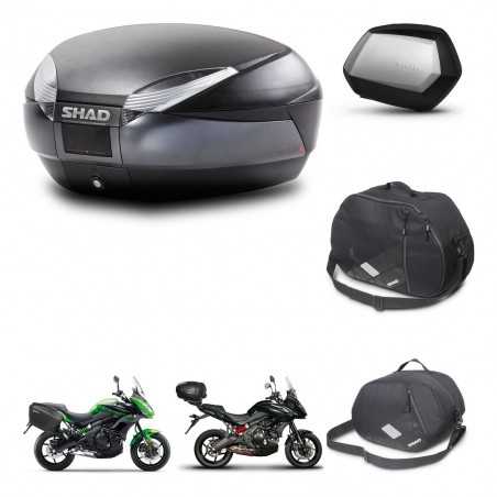 SHAD Maletas laterales + baul trasero accesorios herraje montaje 3p SH48 DARK GREY PREMIUM SC SH35 KIT-271983