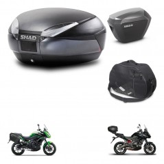 SHAD Side cases + rear trunk + inner bag + mounting hardware + 3p hardware SH48 DARK GREY PREMIUM SH23 ALU KIT-271985