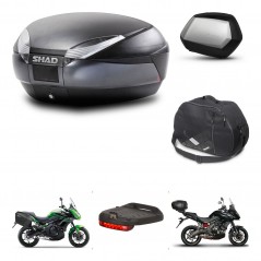 SHAD Maletas laterales + baul trasero accesorios herraje montaje 3p SH48 DARK GREY PREMIUM SC SH35 KIT-271993