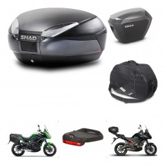SHAD Maletas laterales + baul trasero accesorios herraje montaje 3p SH48 DARK GREY PREMIUM SH23 ALU KIT-271994