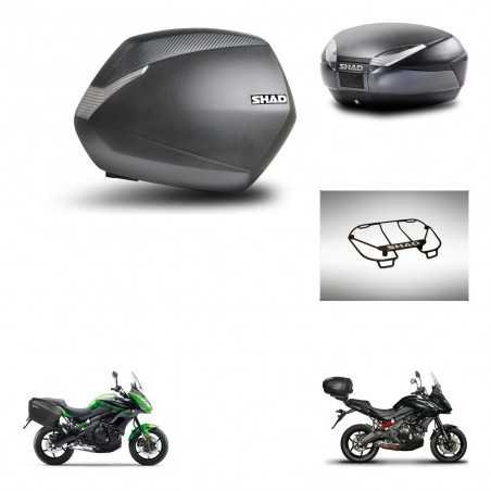 SHAD Baul trasero + maletas laterales parrilla portabultos superior herraje montaje 3p SH36 SH 36 SH48 DARK GREY PREMIUM KIT-271