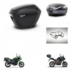 SHAD Baul trasero + maletas laterales parrilla portabultos superior herraje montaje 3p SH23 SH48 DARK GREY PREMIUM KIT-271997
