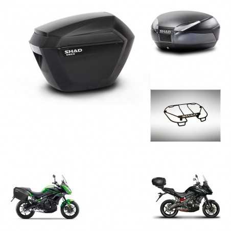 SHAD Baul trasero + maletas laterales parrilla portabultos superior herraje montaje 3p SH23 SH48 DARK GREY PREMIUM KIT-271997