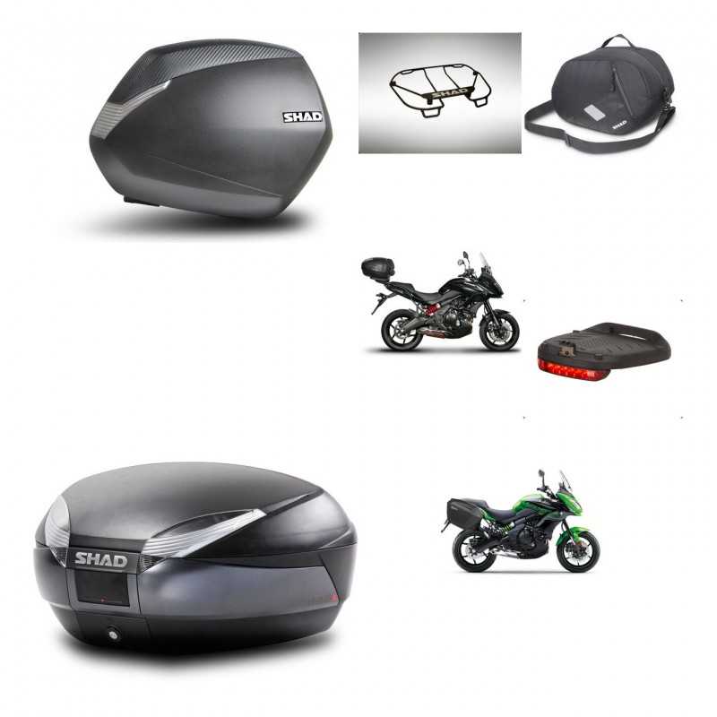 SHAD Baul trasero + maletas laterales accesorios herraje montaje 3p SH36 SH 36 SH48 DARK GREY PREMIUM KIT-272004