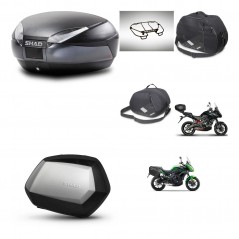 SHAD Maletas laterales + baul trasero accesorios herraje montaje 3p SH48 DARK GREY PREMIUM SC SH35 KIT-272019