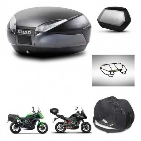 SHAD Maletas laterales + baul trasero accesorios herraje montaje 3p SH48 DARK GREY PREMIUM SC SH35 KIT-272020